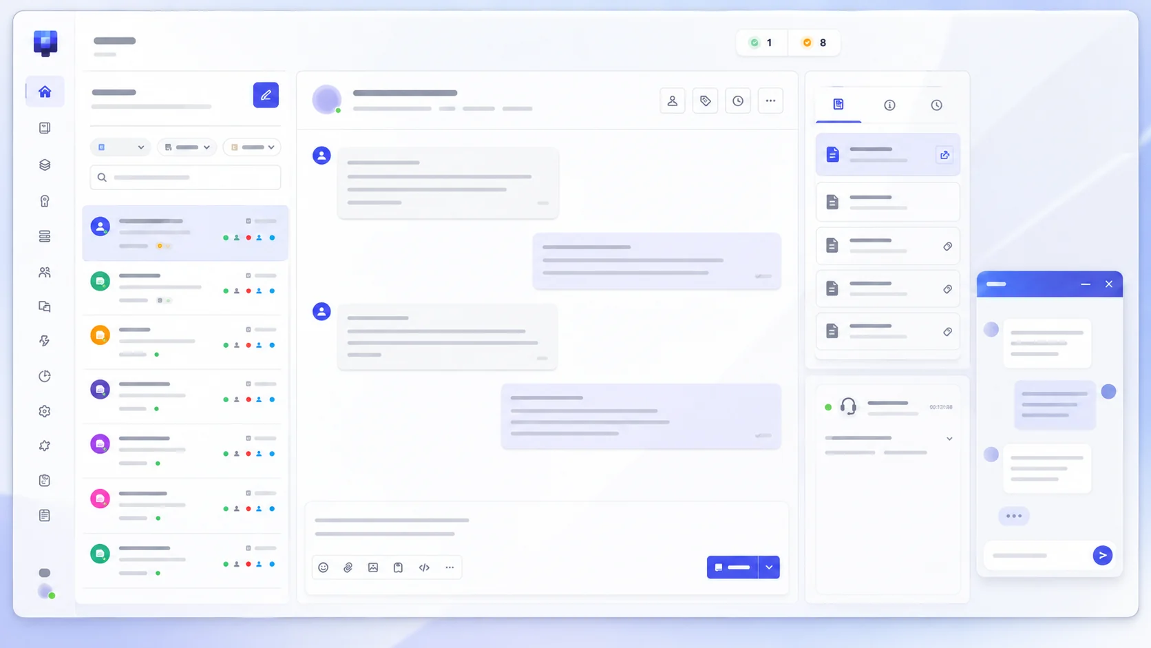 Central de atendimento Askfy com inbox, conversa e widget